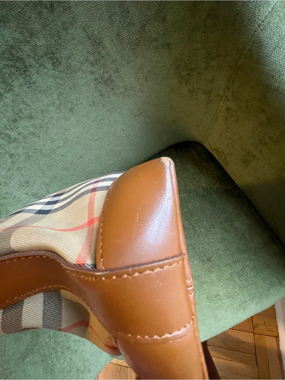 Burberry Check Satchel in Beige, Brown and Black